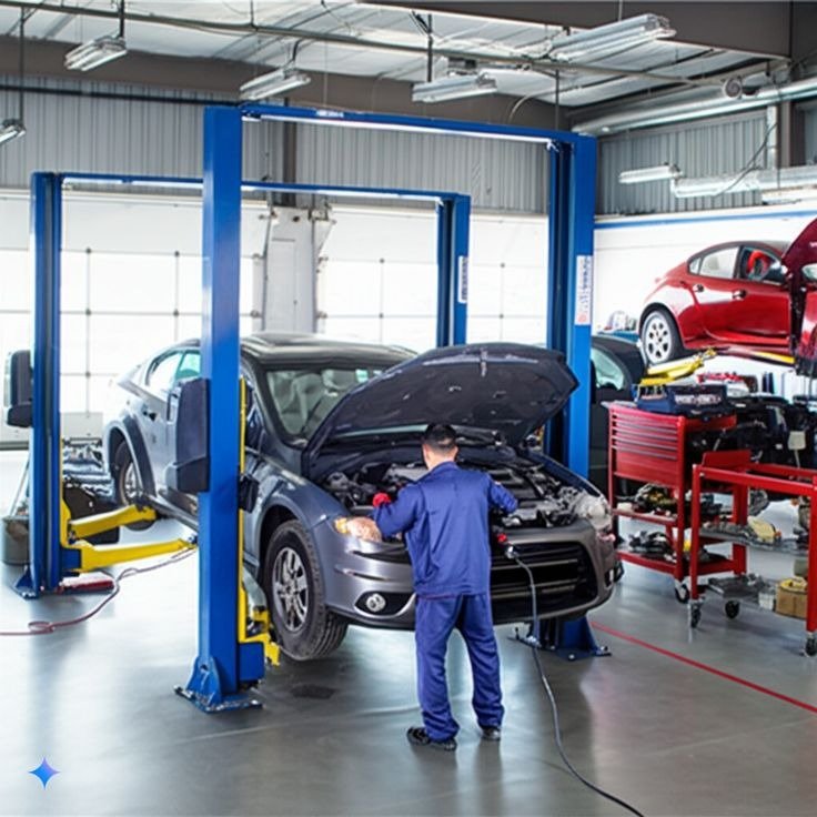 Car garage workshop setup