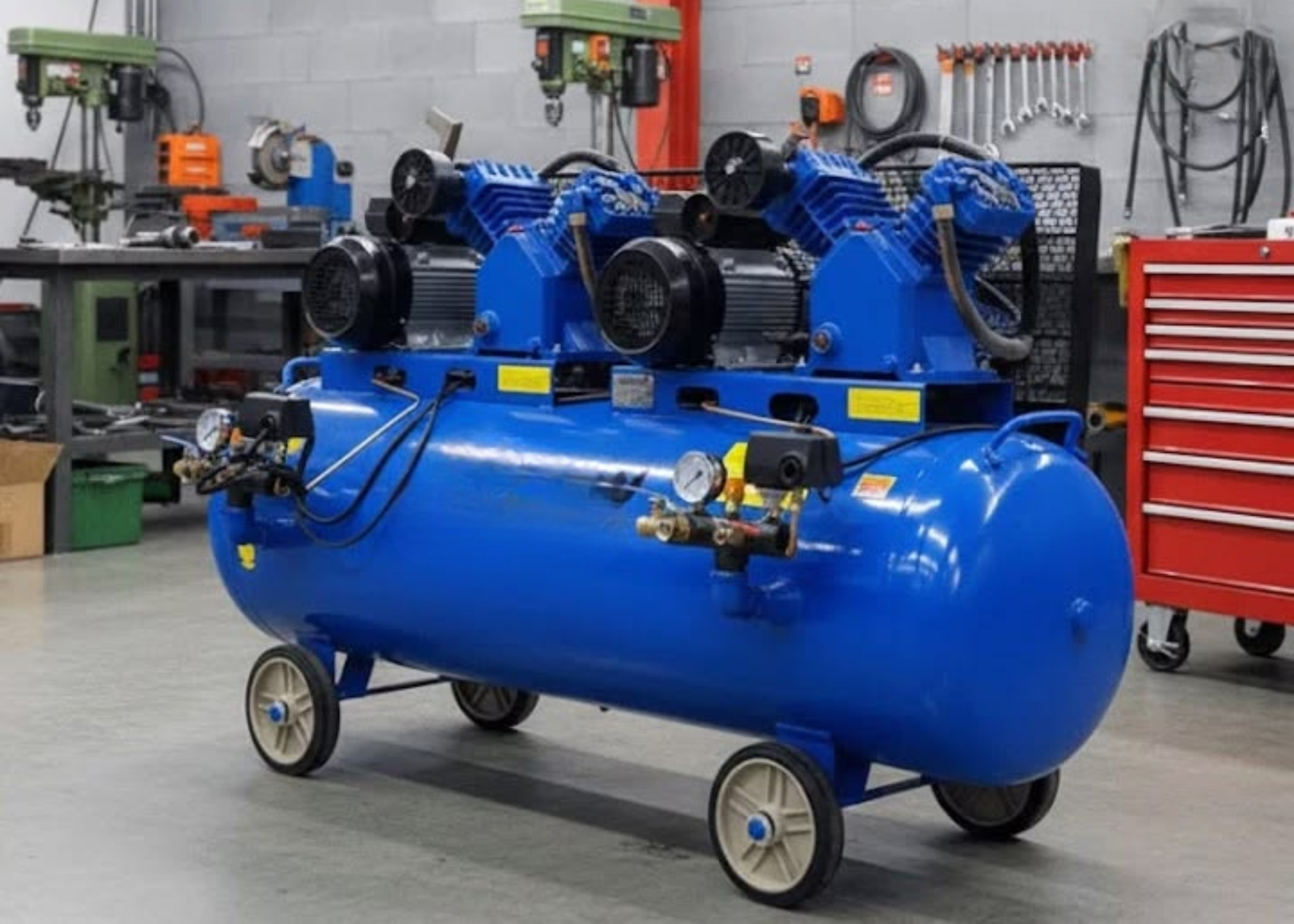 Air compressor repair and maintenance for automotive workshop
