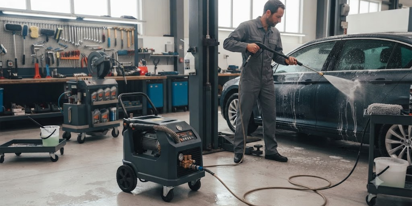Vehicle washing and cleaning equipment