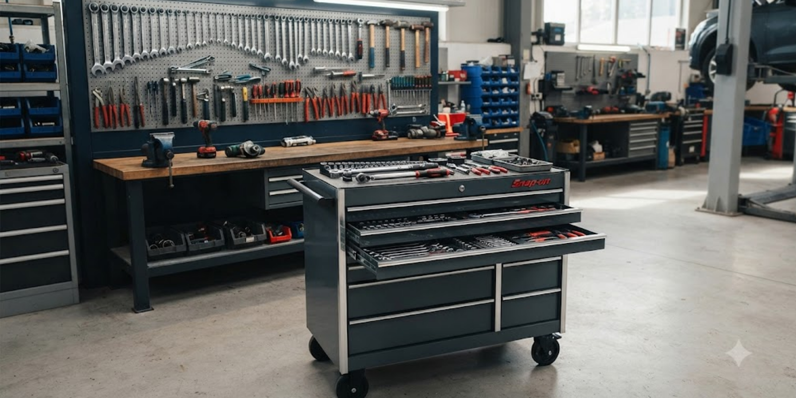 Professional hand tools for automotive workshop